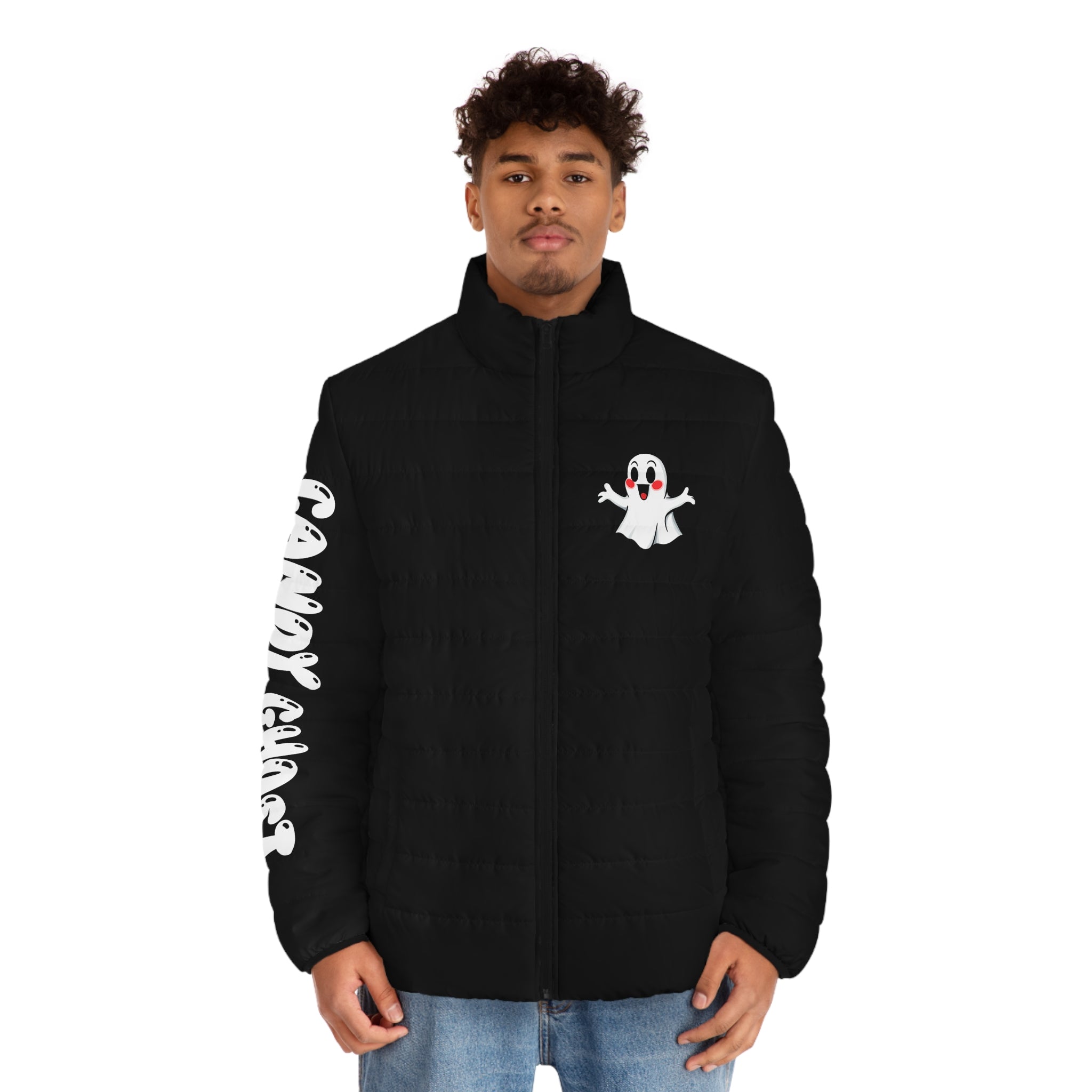Black 'Candy Ghost' Puffer Jacket